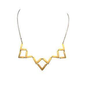 Amano Studio Necklace Geometric Chevron Signed Gold-Tone 16.5-18 inches